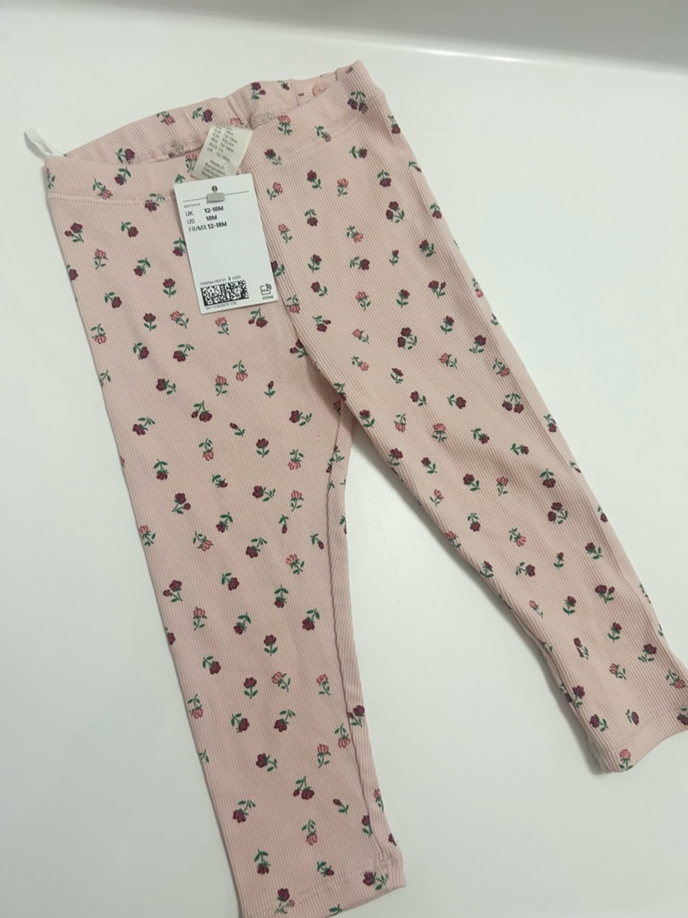 NWT! H&M girls floral leggings size 12-18m (24m)